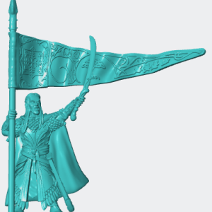 Elf with banner on foot