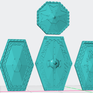 Hexagonal shield set