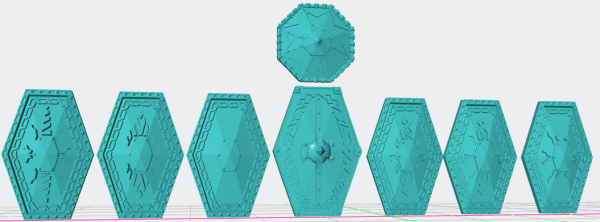 Hexagonal shield set